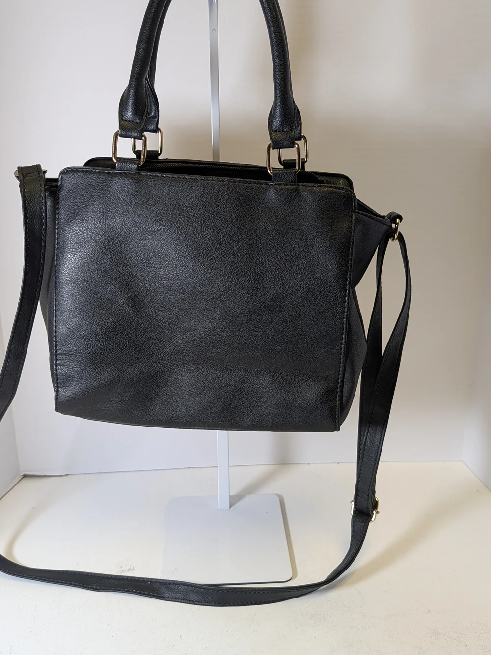 Rampage Black Quilted Shoulder Tote with Gold Hardware
